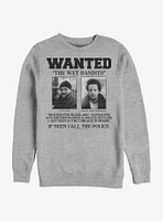 Home Alone Wet Bandits Wanted Poster Crew Sweatshirt