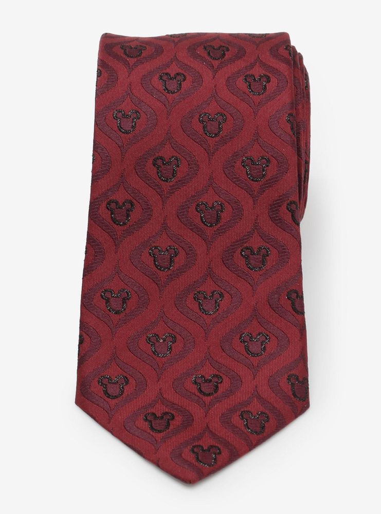 Disney Mickey Mouse Holiday Metallic Black Silk Tie