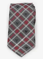 Disney Mickey Mouse Holiday Plaid Gray Silk Tie