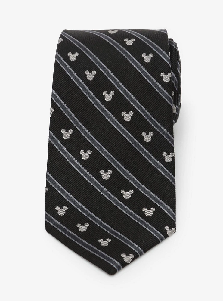 Disney Mickey Mouse Stripe Black Tie