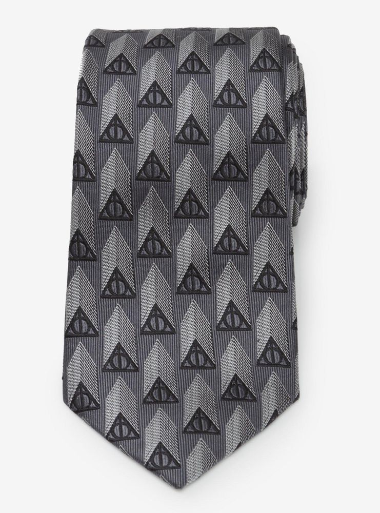 Harry Potter Deathly Hallows Gray Silk Tie