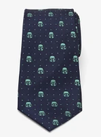 Star Wars Mandalorian Helmet Dotted Navy Tie