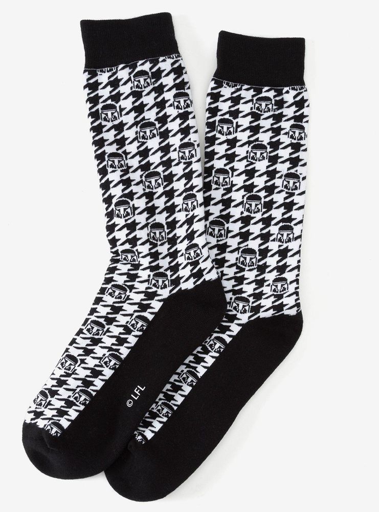 Star Wars Mandalorian Helmet Houndstooth Socks