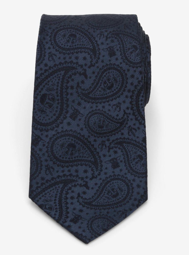 Star Wars Mandalorian The Child Paisley Navy Tie