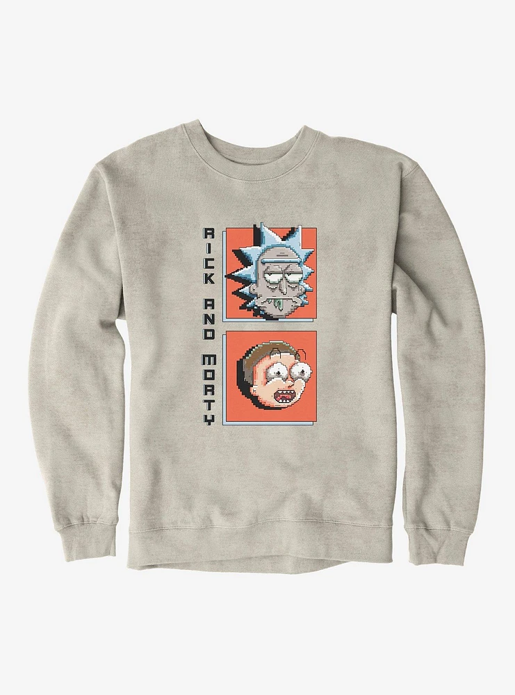Rick And Morty Pixel Faces Sweatshirt