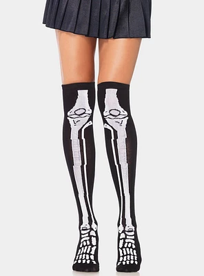 Acrylic Skeleton Over The Knee Socks