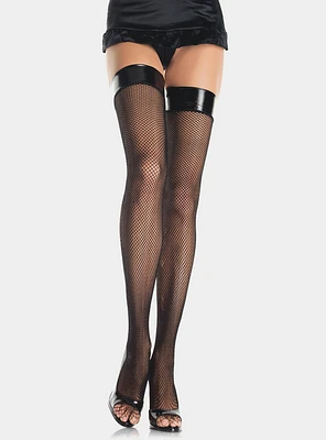 Fishnet Stocking With Vinyl Top