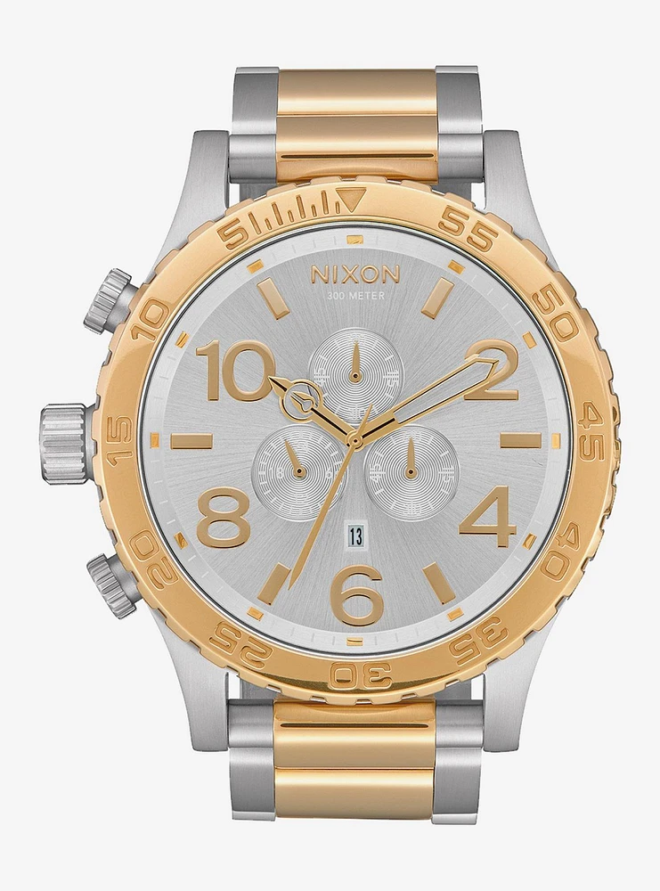 Nixon 51-30 Chrono Silver Gold Watch