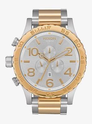 Nixon 51-30 Chrono Silver Gold Watch