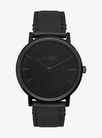 Nixon Porter Leather All Black Watch