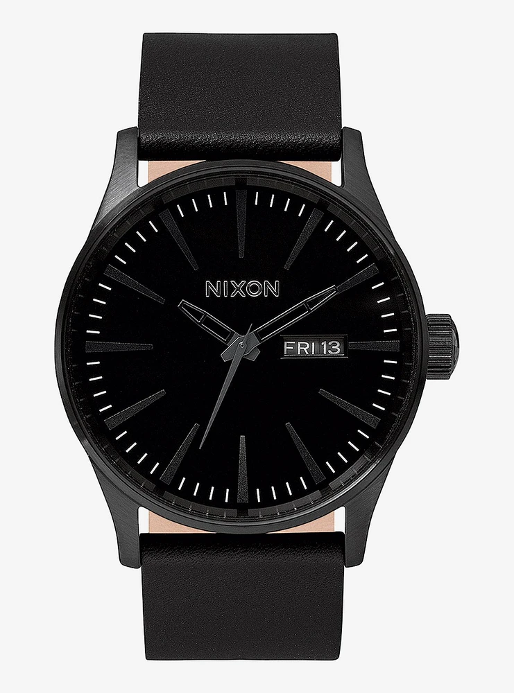 Nixon Sentry Leather All Black Watch