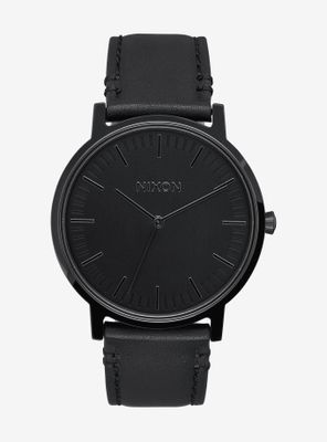 Nixon Porter Leather All Black Watch