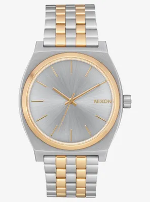Nixon Time Teller Silver Gold Watch