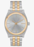 Nixon Time Teller Silver Gold Watch