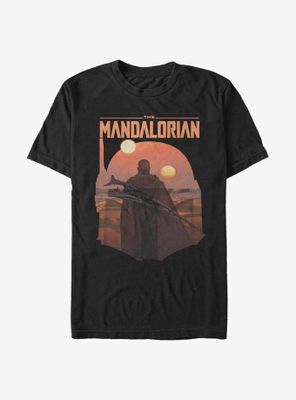 Star Wars The Mandalorian Boba Fett Sunset T-Shirt