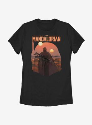 Star Wars The Mandalorian Boba Fett Sunset Womens T-Shirt