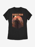 Star Wars The Mandalorian Boba Fett Sunset Womens T-Shirt