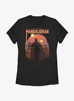 Star Wars The Mandalorian Boba Fett Sunset Womens T-Shirt