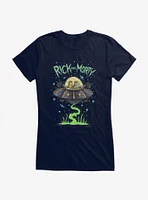 Rick And Morty The Space Cruiser Neon Girls T-Shirt