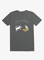 Cat Vs. Pizza Asphalt Grey T-Shirt