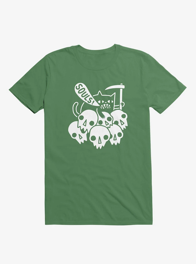 Cat Got Your Soul? Skulls Kelly Green T-Shirt