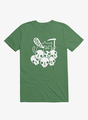 Cat Got Your Soul? Skulls Kelly Green T-Shirt