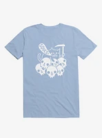 Cat Got Your Soul? Skulls Light Blue T-Shirt