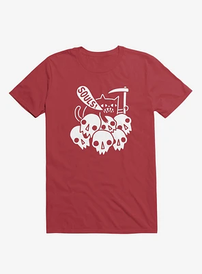 Cat Got Your Soul? Skulls Red T-Shirt