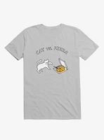 Cat Vs. Pizza Silver T-Shirt