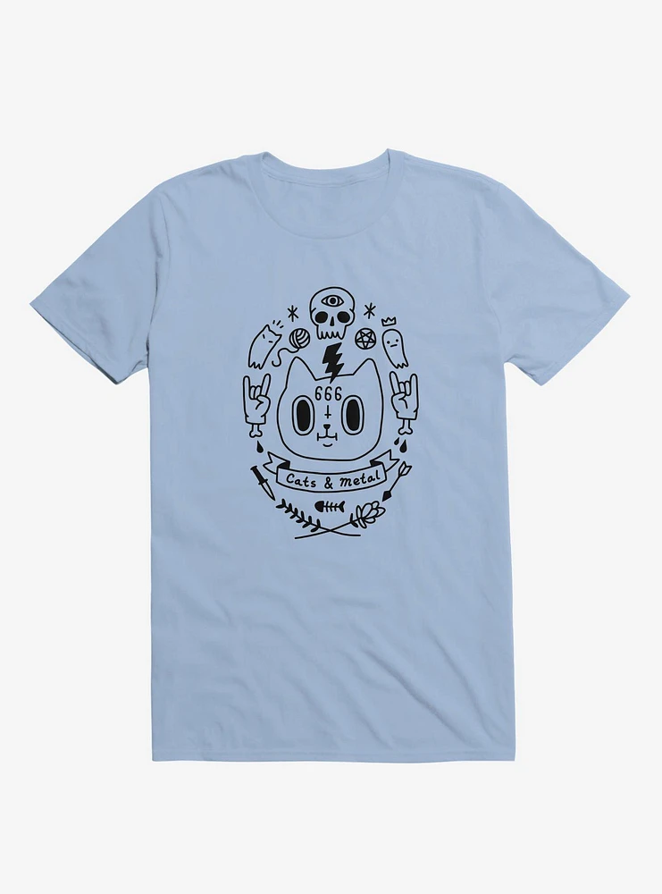 Cats & Metal Light Blue T-Shirt