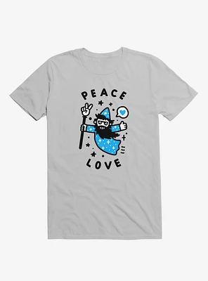 Coolest Wizard Peace Love Silver T-Shirt