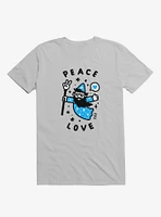 Coolest Wizard Peace Love Silver T-Shirt