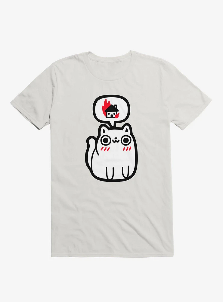 Dreaming Of Destruction Cat White T-Shirt