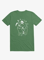 Death Rides A Black Cat Kelly Green T-Shirt