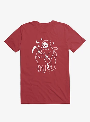 Death Rides A Black Cat Red T-Shirt