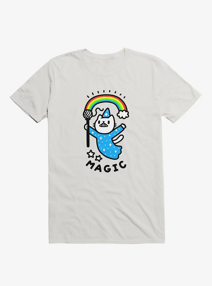 Magical Wizard Cat White T-Shirt