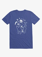 Death Rides A Black Cat Royal Blue T-Shirt