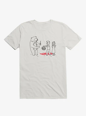 Picnic Bandit Bear White T-Shirt