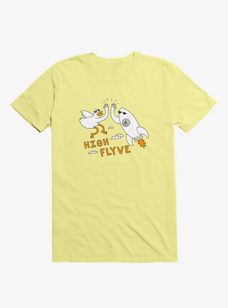 High Flyve Rocket And Bird Yellow T-Shirt