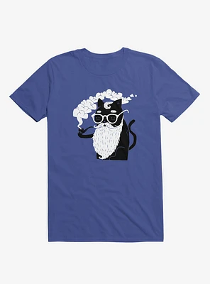 Whiskers And Pipe Cat Royal Blue T-Shirt