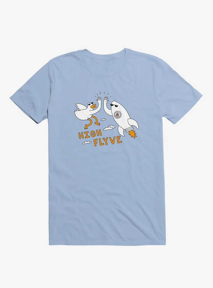 High Flyve Rocket And Bird Light Blue T-Shirt