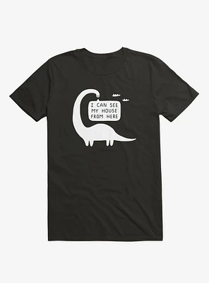 I Can See My House From Here Dinosaur Black T-Shirt