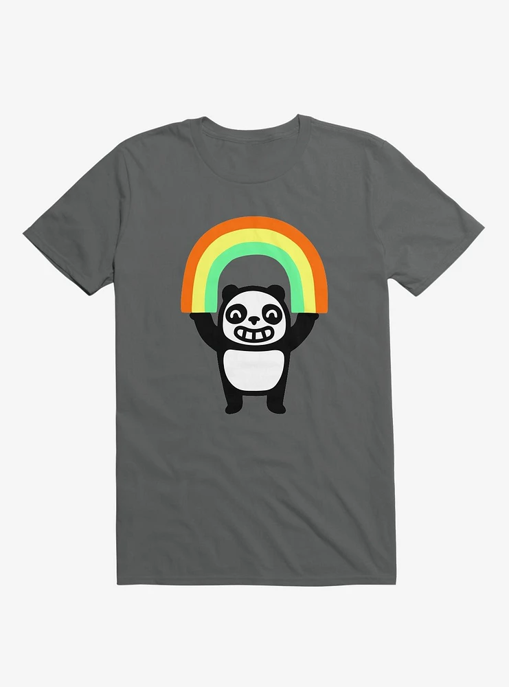 Panda Found A Rainbow Asphalt Grey T-Shirt