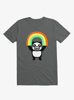 Panda Found A Rainbow Asphalt Grey T-Shirt