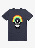 Panda Found A Rainbow Navy Blue T-Shirt