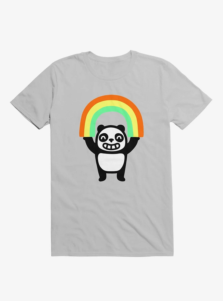 Panda Found A Rainbow Silver T-Shirt