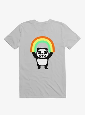 Panda Found A Rainbow Silver T-Shirt