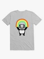 Panda Found A Rainbow Silver T-Shirt