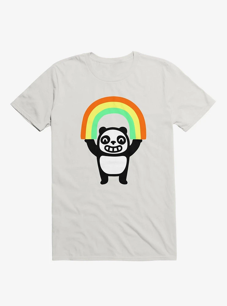 Panda Found A Rainbow White T-Shirt