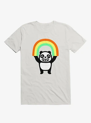 Panda Found A Rainbow White T-Shirt